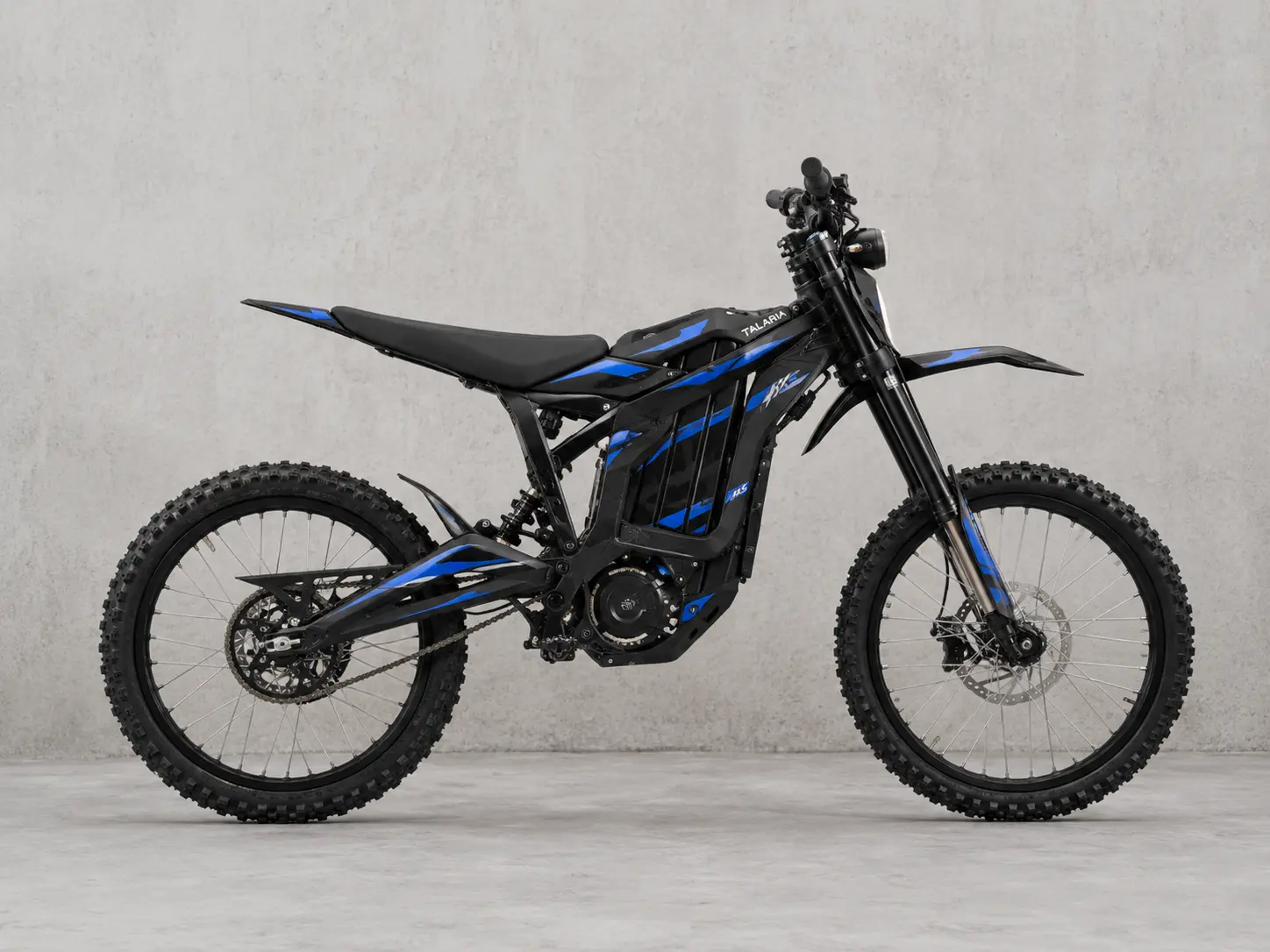 Talaria MX5 electric motorcycle, blue